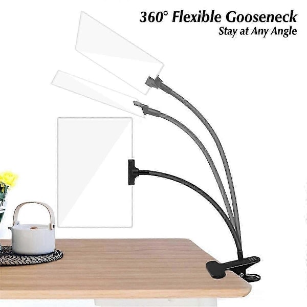 5X Förstoringsglas med Klämma, 6x3,5 Tum Förstoringsglas med Justerbar Flexibel Svanhals, Klämma på Förstoringsglas