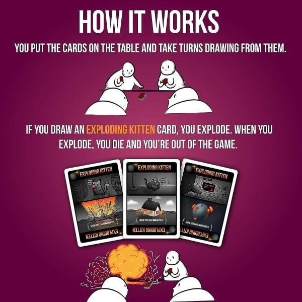 Exploding Kittens Party - Venäläinen ruletti -korttipeli, yksinkertainen perheystävällinen peli
