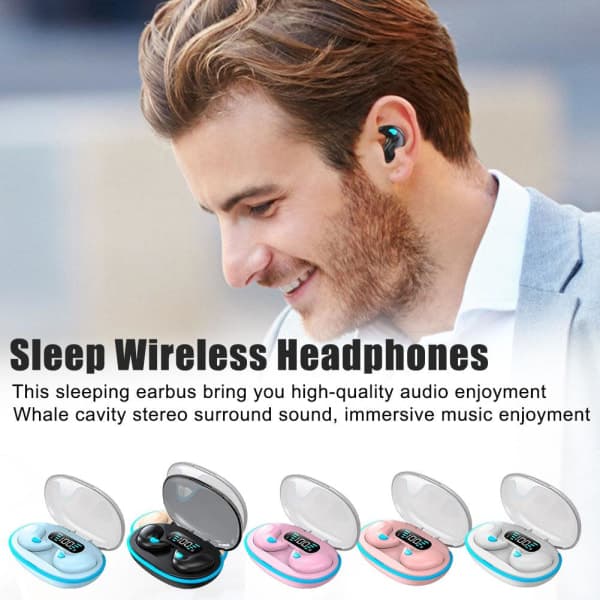 Usynlig Sleep TWS Trådløs Øretelefon Mini Bluetooth Ørepropper Ste