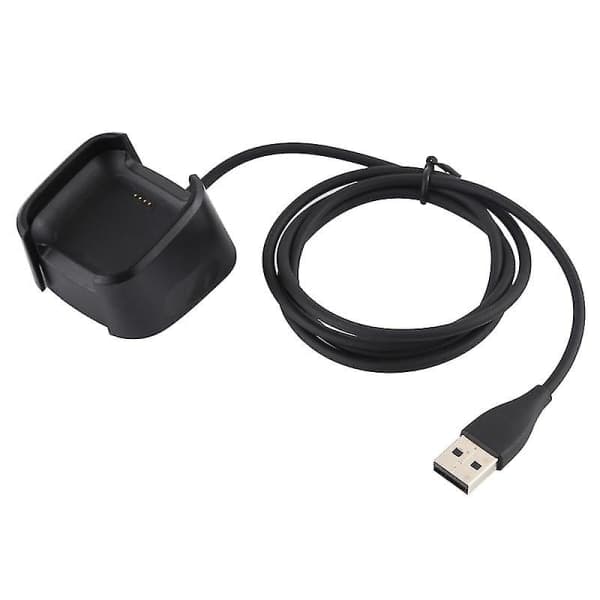 Til Fitbit Versa 2 Oplader Opladningsdockingstation Basestativ Holder med 1 m ladekabel (sort)