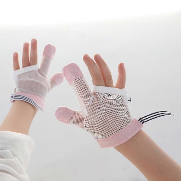 2-pack Sluta Suga Tummen-handskar för småbarn, tumskydd mot bitande, justerbart tumskydd i mesh m