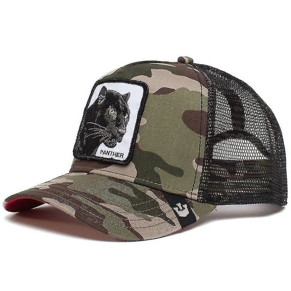 Cap Solskydd Mesh Broderad Trucker Hat Camouflage Panther