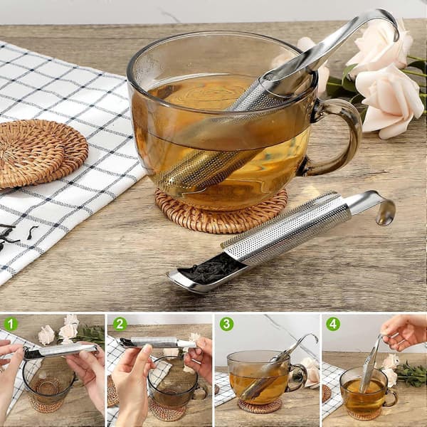 2 stk. te-infuser, 304 rustfrit stål te-infuser, te-infusere finmasket te-si til løs te, krydderier, urter