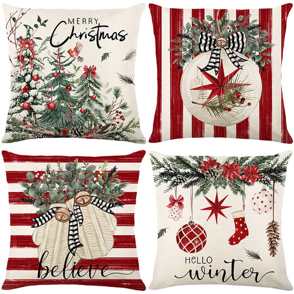 Juleputetrekk nattbordspute sofapute firesett 45*45cm