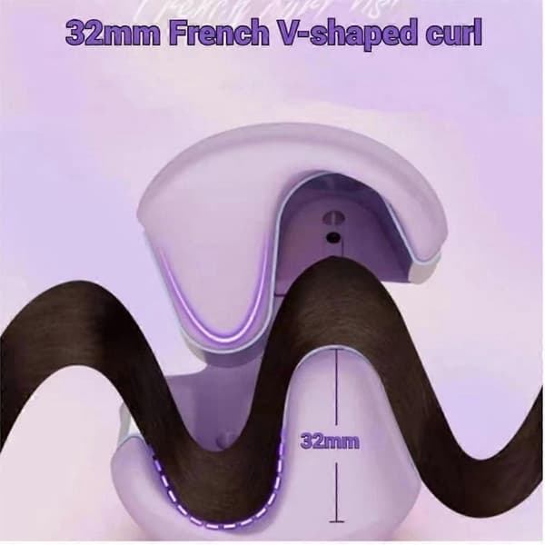 32mm Romantisk Egg Roll Locktång Fransk Egg Roll Vågtång Hårstyling Pink EU Plug