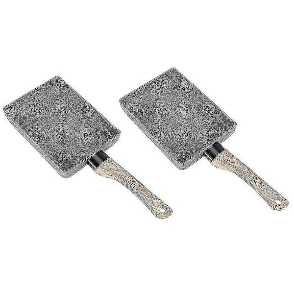2x Stegepande Tamagoyaki Omelet Sort Non-stick Stegepande Æggestegningspande Pandekage Køkkengryde Kun Brug Kompatibel Med PXCL