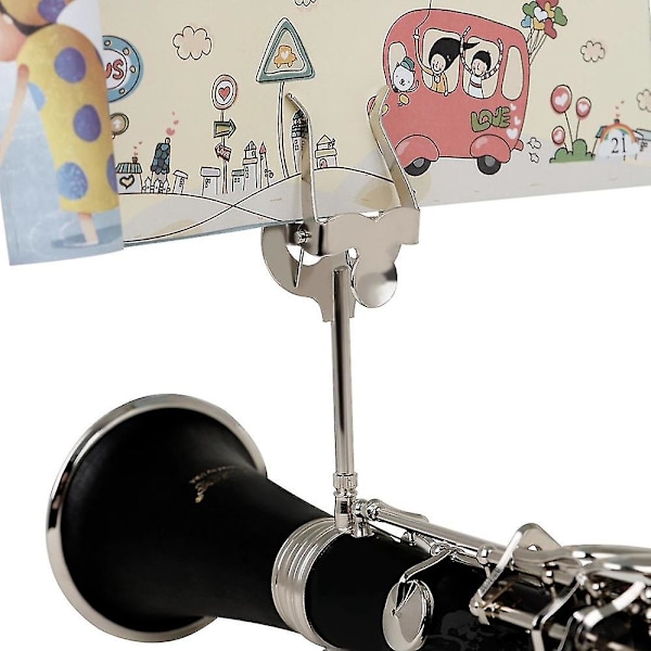 Sølv Klarinet Nodeark Klips Klemmefæste Lyre Messing Musikinstrument Til Klarinet Tuba Pa