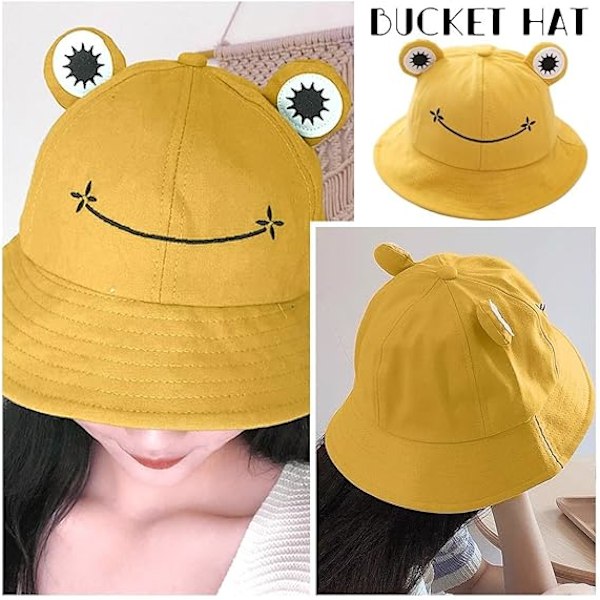 Groda bucket hats för män och kvinnor, söta bomulls bucket hats, groda bucket hats för vuxna