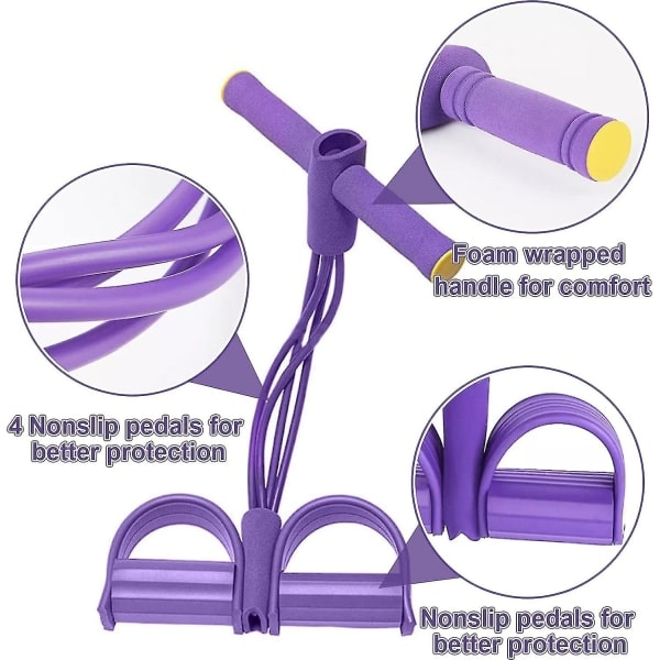 Pedalmotståndsband, motståndsband för män och kvinnor, yogapedal, dragband, elastiskt dragrep, träningsutrustning, yogastretch, bantningsträning