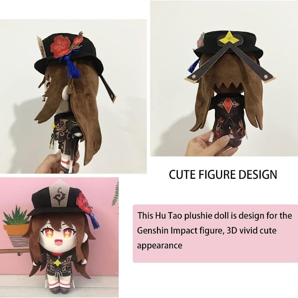 Hu Tao Genshin Impact Plyschleksak, Hu Tao Anime Figur Plyschdocka