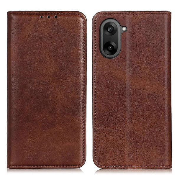 Til OnePlus Nord CE5 5G Etui Split Læder Flip Wallet Telefon Cover Kaffe