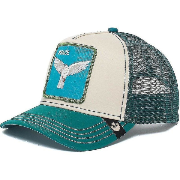 Animal Baseball Cap Sun Protection Mesh Brodert Trucker Hat Peace Dove