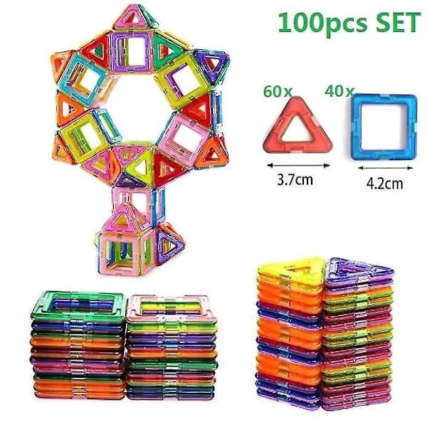 100-delars 3D DIY Magnetisk Byggklossbräda för Barn (DMZ)
