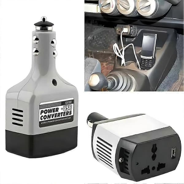 Bilomvandlare Universal Strömtransformator USB-gränssnitt 12V/24V Till 220V