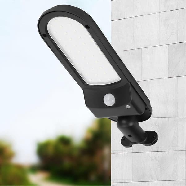 LED Solar Lampe Udendørs Have Bevægelsessensor Lys IP65 Vandtæt Sort