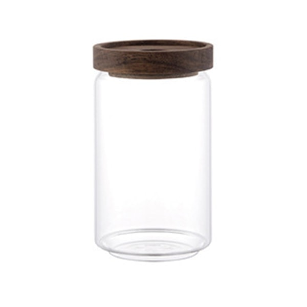 Lufttett glassbeholder Klara beholdere Kornbeholdere Matlagringsflasker Kaffe Te Oppbevaringskrukke med trelokk