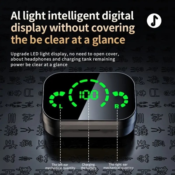 Wireless Earbuds, Noise Cancelling and Digital Display Case