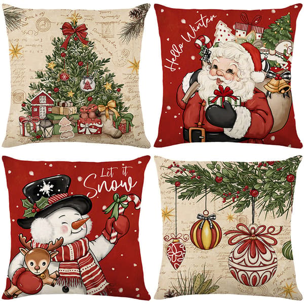 Juleputetrekk nattbordspute sofapute firesett 45*45cm