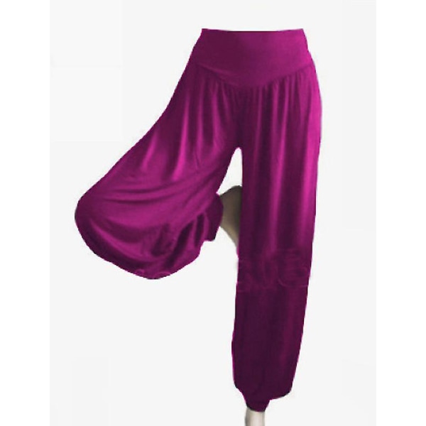 Yogabyxor med vida ben för kvinnor Fuchsia XL