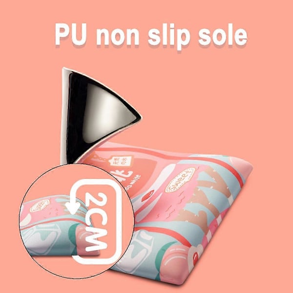 Ergonomisk musmatta med handledsstöd, halkfri musmatta för enkel skrivning och smärtlindring, Peach soda