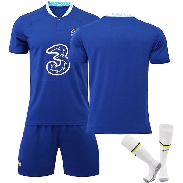 22-23 Chelsea Hjemmefotballdrakt Fotballdrakt Fotballuniformer Unnumbered Kids 16(90-100CM)