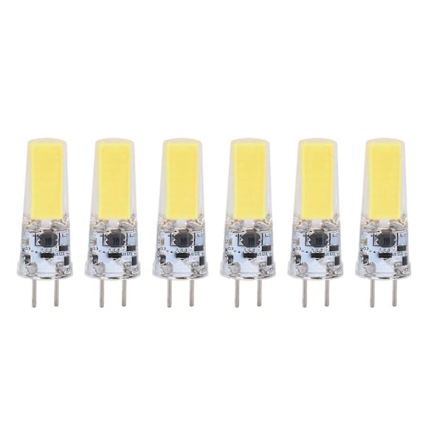 6 st GY6.35 Glödlampa 5W COB Lampa 500lm Silikon Taklampa Glödlampa för Vardagsrum Kallvitt