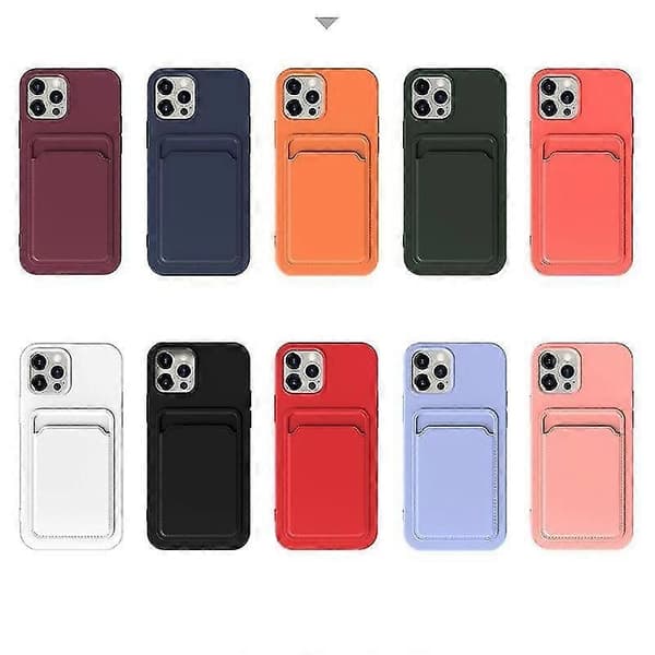 Mobilskal för Iphone 12 Pro Tpu + Flanellfoder Stöttåligt Skal Med Kortfack (blå)