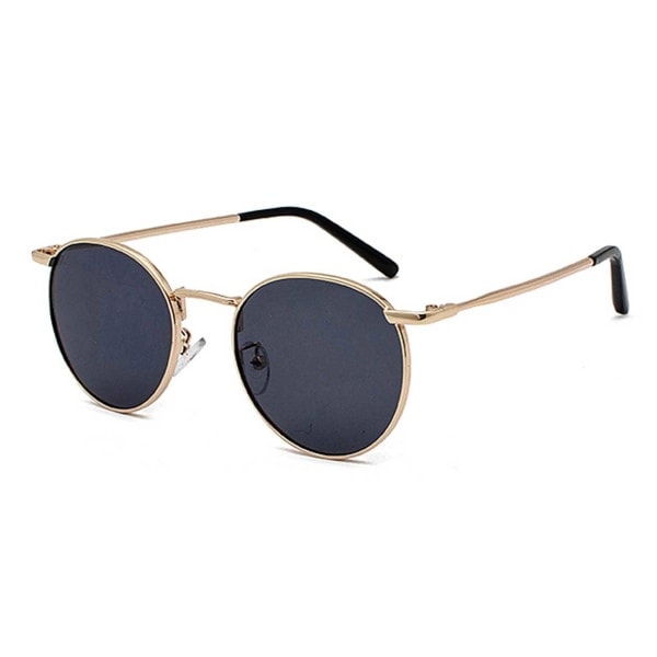 Runde Solbriller Metal Guld Sort Glas guld