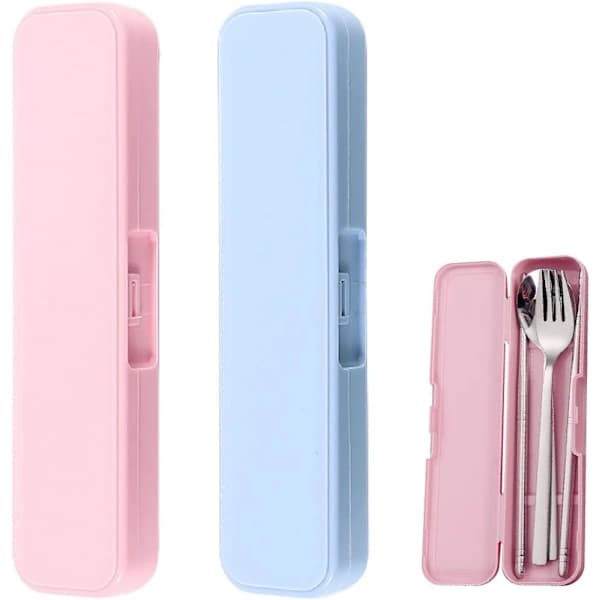 Bärbara bestickfodral, 2-pack, resebärbara bestickfodral, bärbara