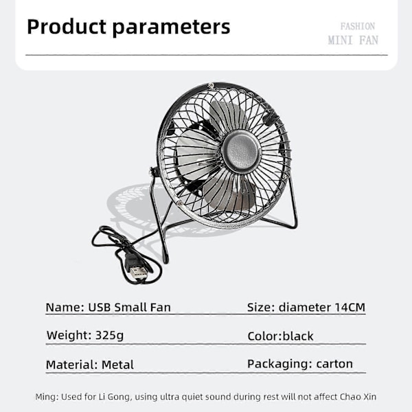 Bärbar Mini Fläkt Aluminiumblad Laddningsbar USB Smidesjärn Fläkt Kontor Dator USB Mini Elektrisk Fläkt Hem Sommartillbehör