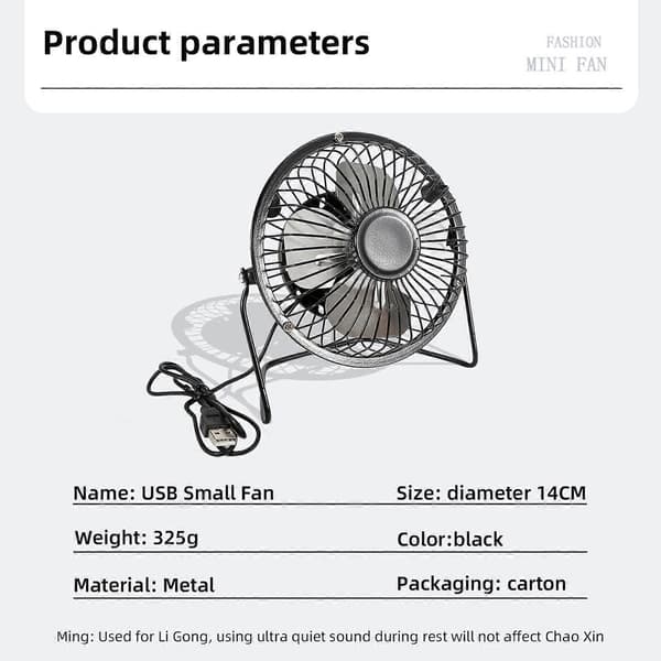 Bærbar Mini Ventilator Aluminium Blad Opladelig USB Smedejernsventilator Kontor Computer USB Mini Elektrisk Ventilator Hjem Sommer Tilbehør