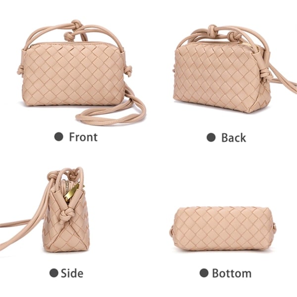 Säsongskampanj! Högkvalitativ Crossbody-väska för dam PU flätad SVART Svart