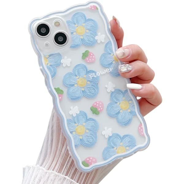 Compatible with iPhone 16 Pro Women's Case, Cute Floral Pattern Protective Case, Trendy Ultra-Thin Soft Silicone TPU Shockproof Protective Shell iPhone16promax
