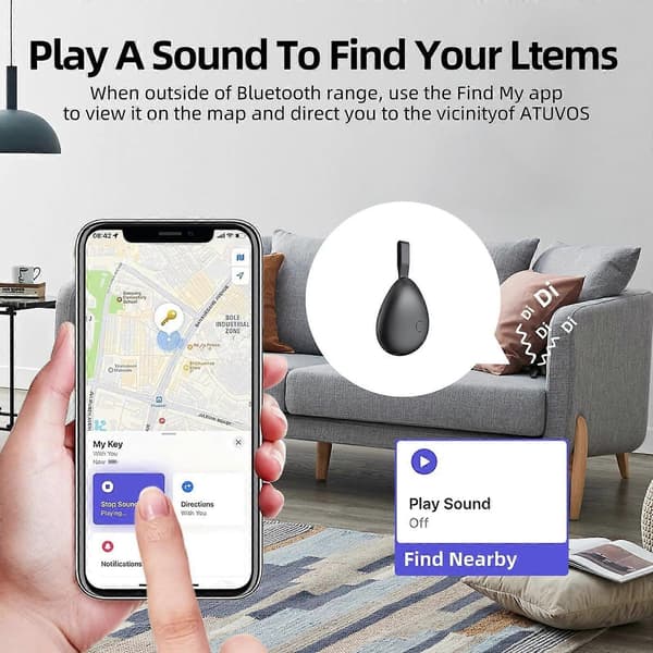 Bluetooth Tracker, Kompatibel med Apple Find My APP (kun iOS)