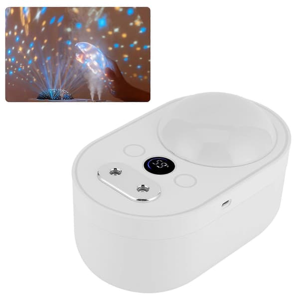1000ml Dobbel Spray Projeksjonsluftfukter, 4000mAh Nanometer Atomiseringsluftfukter, USB-lading, Hvit