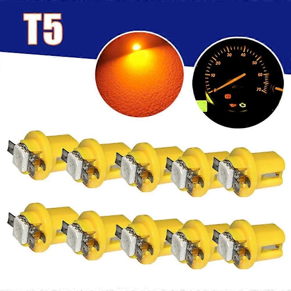 10st 5 Färger T5 Bil LED Instrumentbräda Indikatorlampa B8.5D 5050 1SMD Instrumentbräda Mätare Instrument T5 Glödlampa Universella Biltillbehör