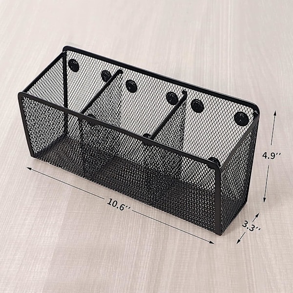 Magnetisk penholder, netopbevaringskurv med ekstra stærk magnet til køleskab, whiteboard, skabstilbehør, kontorartiklerorganisator