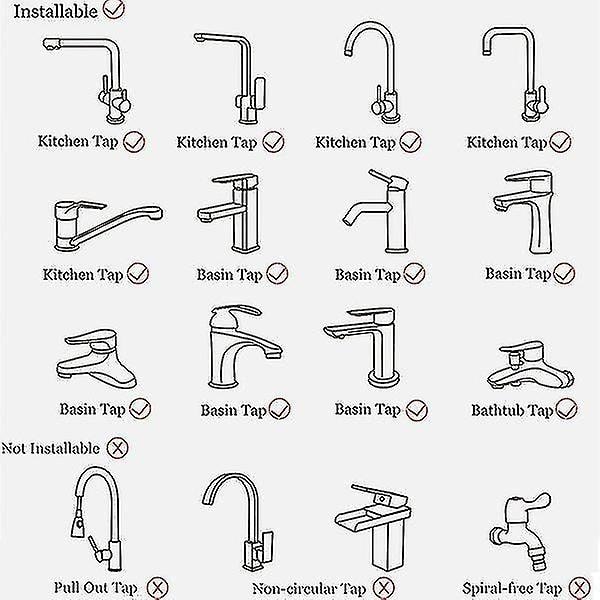 Adapteri hanalle, tiskialtaan jakaja, ohjausventtiili, vesihanan liitin WC:hen, bideehen, suihkuun, keittiötarvikkeet