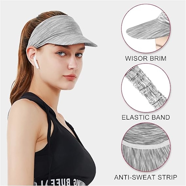 Solhatt, elastisk sammenleggbar baseballcaps med brem og hestehaleåpning, hurtigtørkende sportshatt, egnet for golf, løping, tennis og utendørsaktiviteter, unisex