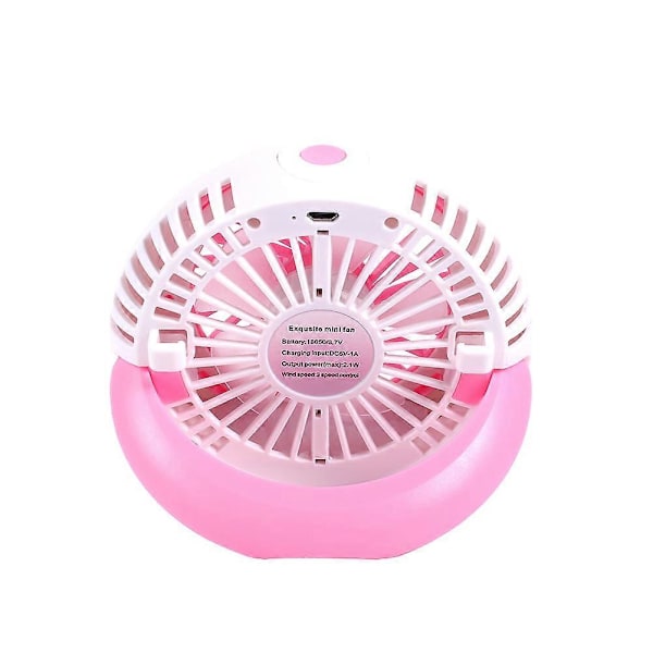 Rundformet USB Smart Lading Utsøkt Vifte Håndholdt Mini Vifte Liten Vifte Rosa