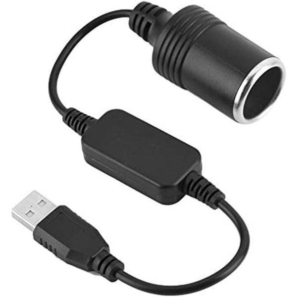 1,2 m USB A uros - 12V naaras tupakansytyttimen pistorasian muunnin
