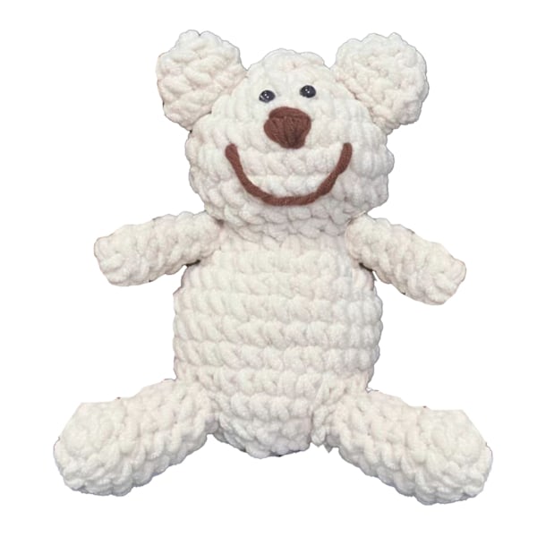 Crochet Bear Kit for Kids and Adults - DIY Hand Knitting Cotton Animal Craft Workshop Set in Beige