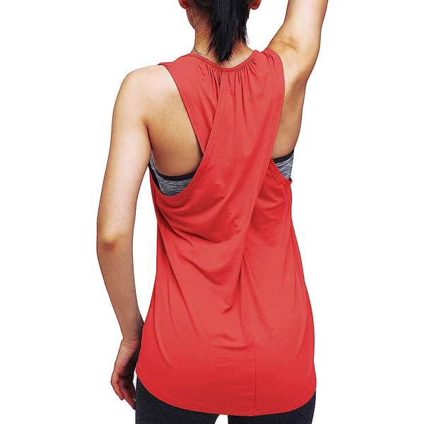 Racerback-linnen for kvinner med inbyggd BH ärmlös Red