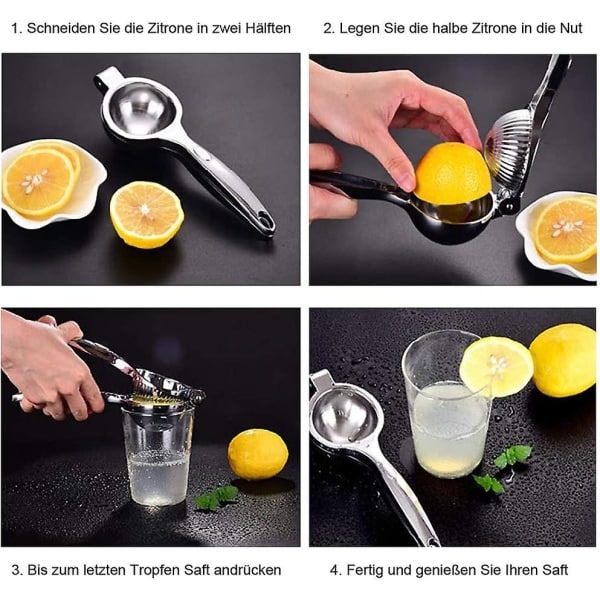 Manuel citronpresser citrusjuicer, robust og holdbar, korrosionsbeskyttet, tåler opvaskemaskine