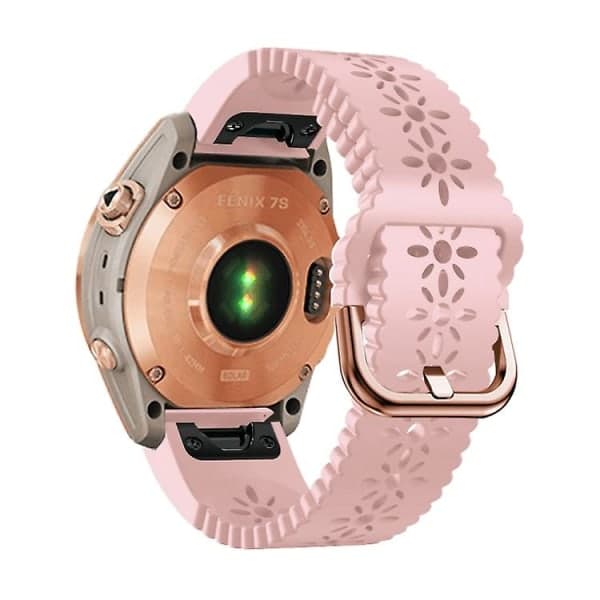 Garmin Fenix ​​7s / 6s / 5s Quick Release -kärkinen silikoni kellon ranneke, pinkki