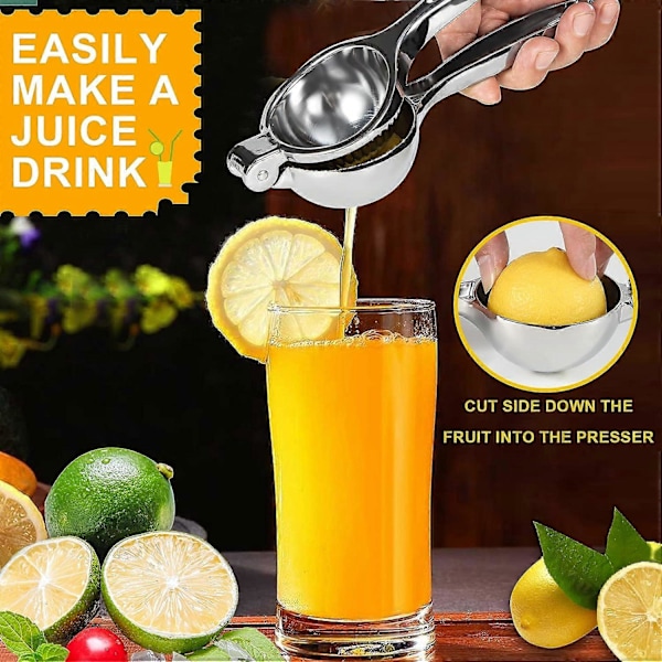 Premium Lemonpresser i høj kvalitet, stor kraftig håndholdt citron-/citruspresser, håndjuicer i rustfrit stål, limepresser barværktøj, manuel citruspresser