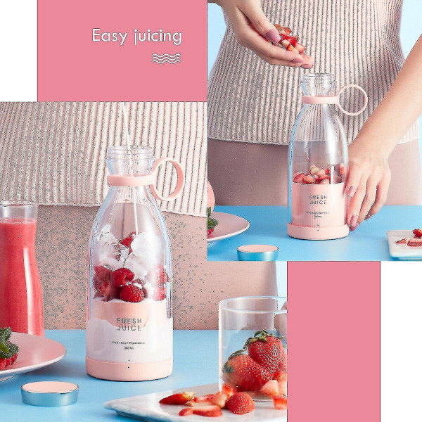 Kannettava sähköinen blender , USB minihedelmäpuristin Pink