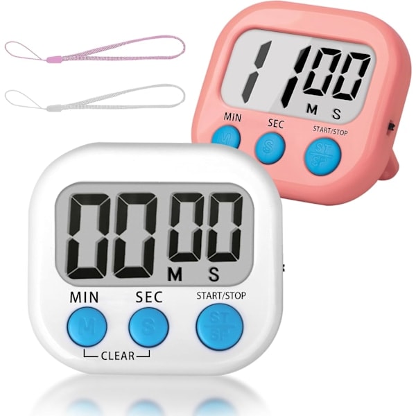 Klassrumstimer för barn och lärare, 2-pack digitala timers, blå+grön