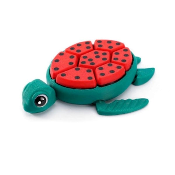 Frukt Skilpadde Clicker, 3D-Printede Fidget Leker for Voksne, Havskilpadde Clickers Fidget Vannmelon Skilpadde