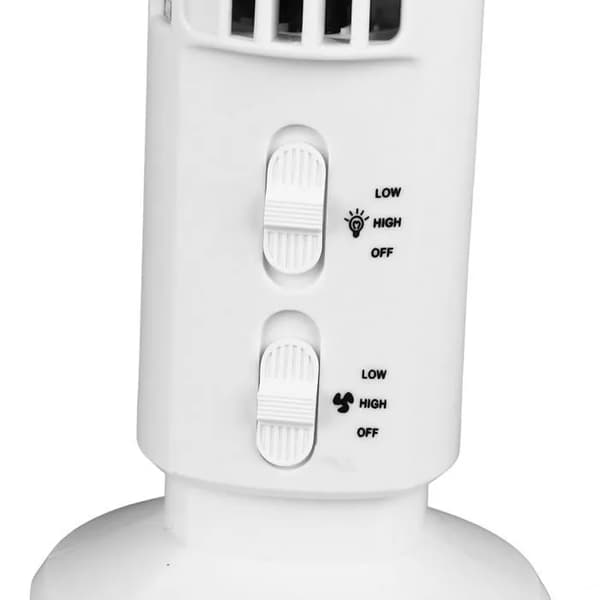 13\" Bladeless tårnventilator, 90° oscillerende indendørs ventilator, bærbar USB piedestalventilator, hvid